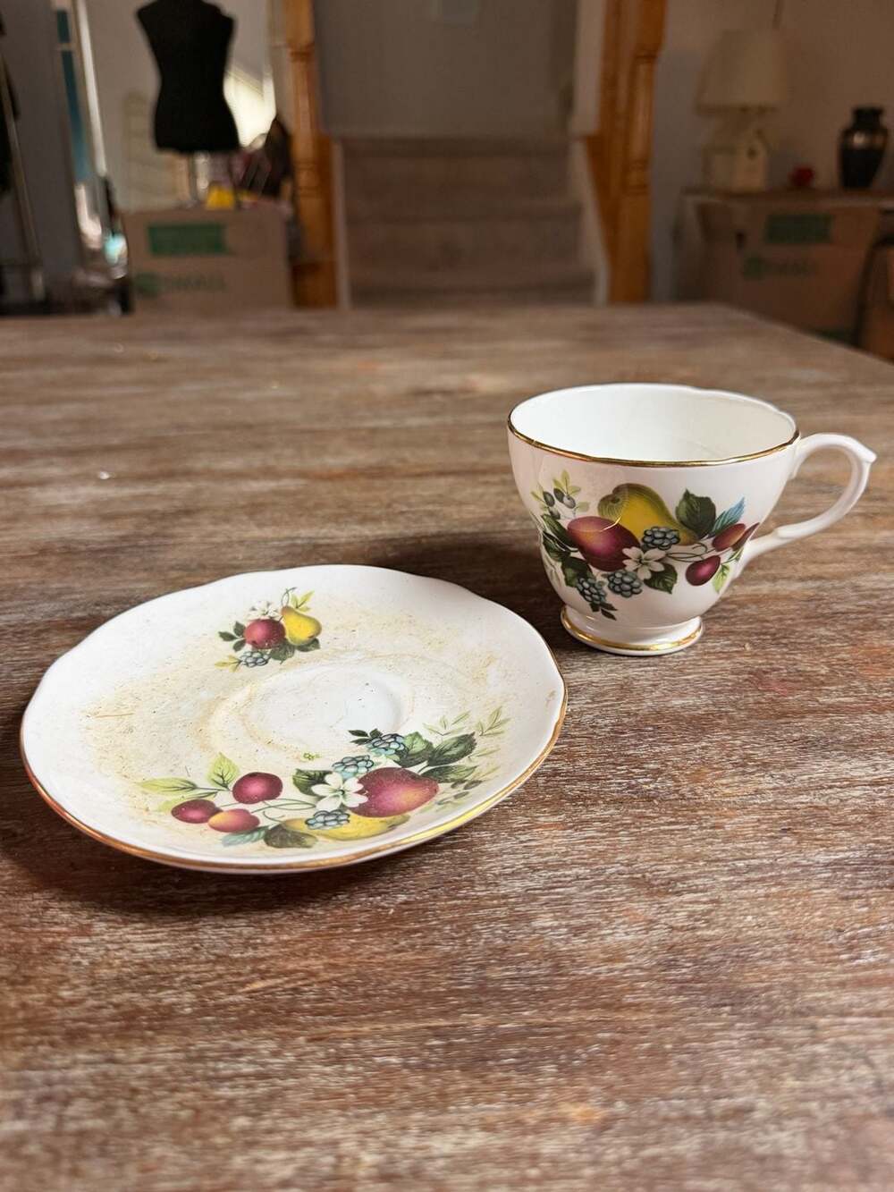 Duchess Bone China Teacup & Saucer Pattern 384 Fruit Design